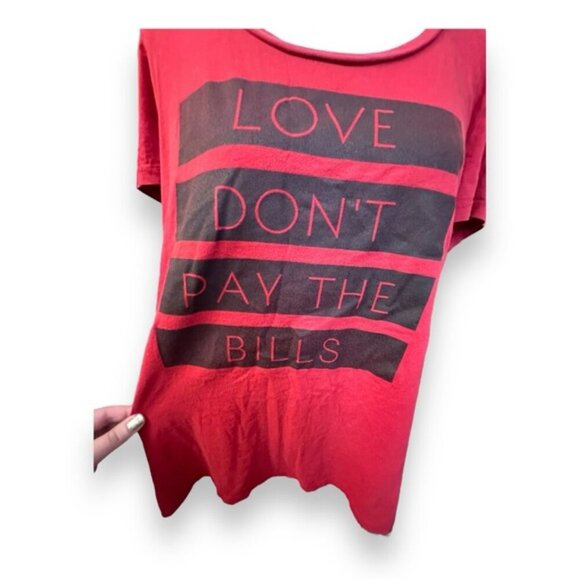 Women’s torrid 1 Love Don’t Pay The Bills Red Graphic Tee 14 16 1X 1XL - Picture 10 of 10